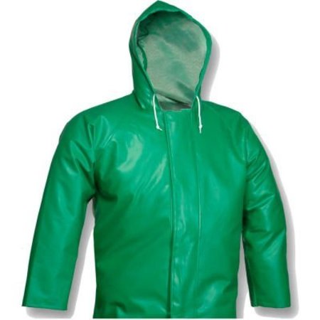 TINGLEY RUBBER Tingley® J41108 SafetyFlex® Storm Fly Front Hooded Jacket, Green, Small J41108.SM